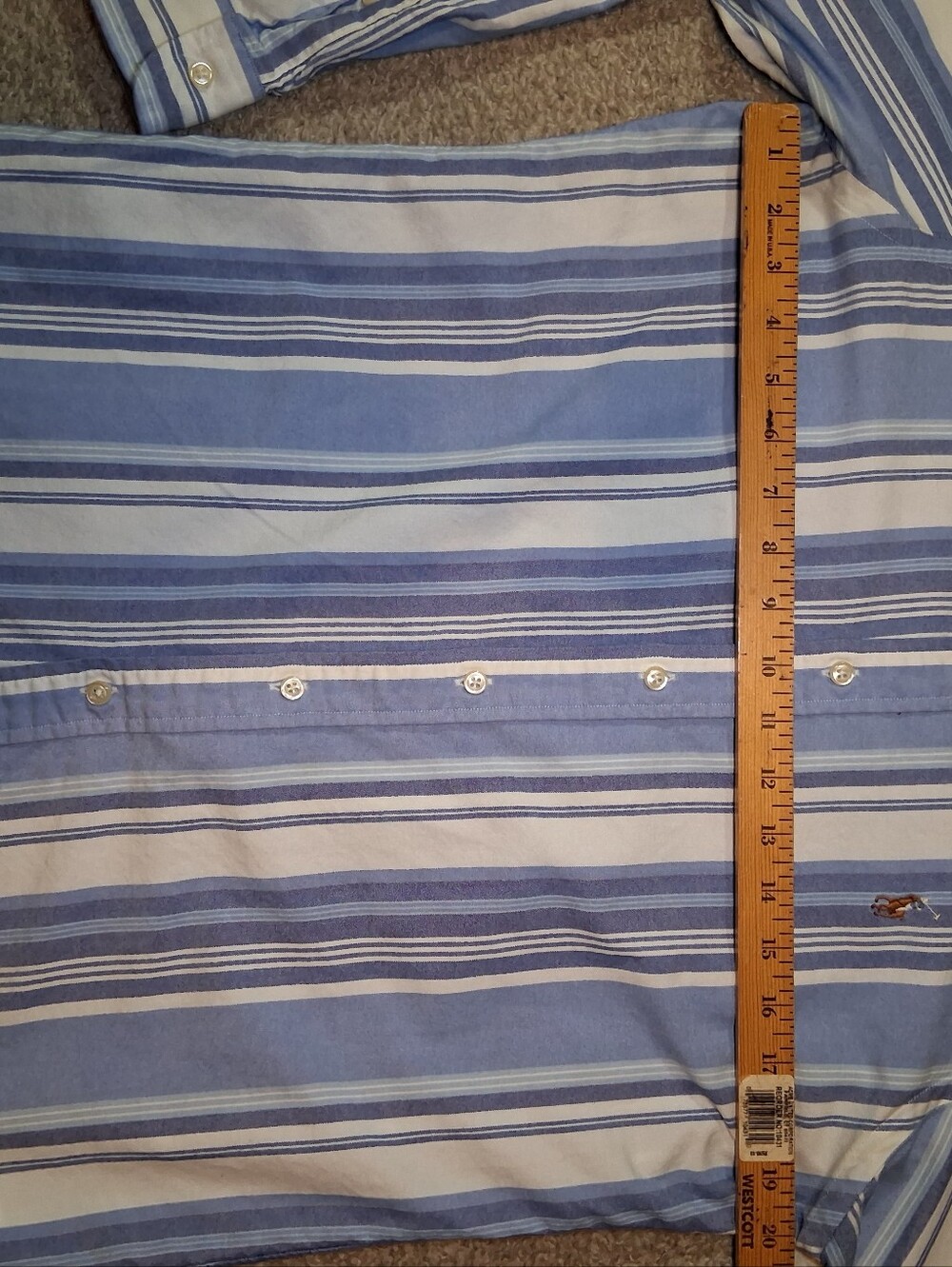 Ralph Lauren Blue Label Small Button Down Striped Shirt Blue White - Picture 4 of 8
